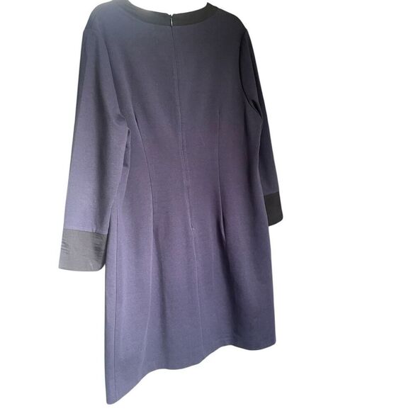 Boden Josie Ponte Bow tie Neck Sheath Dress Navy Blue Size US 16R Career - Picture 2 of 12